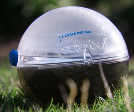 Purificador de agua esférico. Diseño escasez de agua.