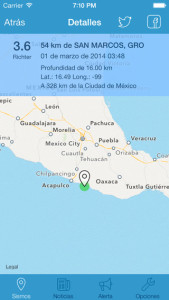 Alerta Sísmica App, (2015). Tomada de Apple Store.