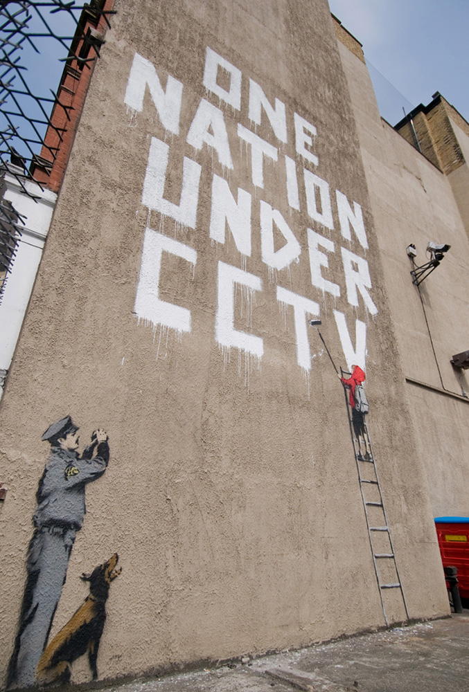 Bansky, Una nación bajo CCTV (2008). Tomada de Telegraph UK