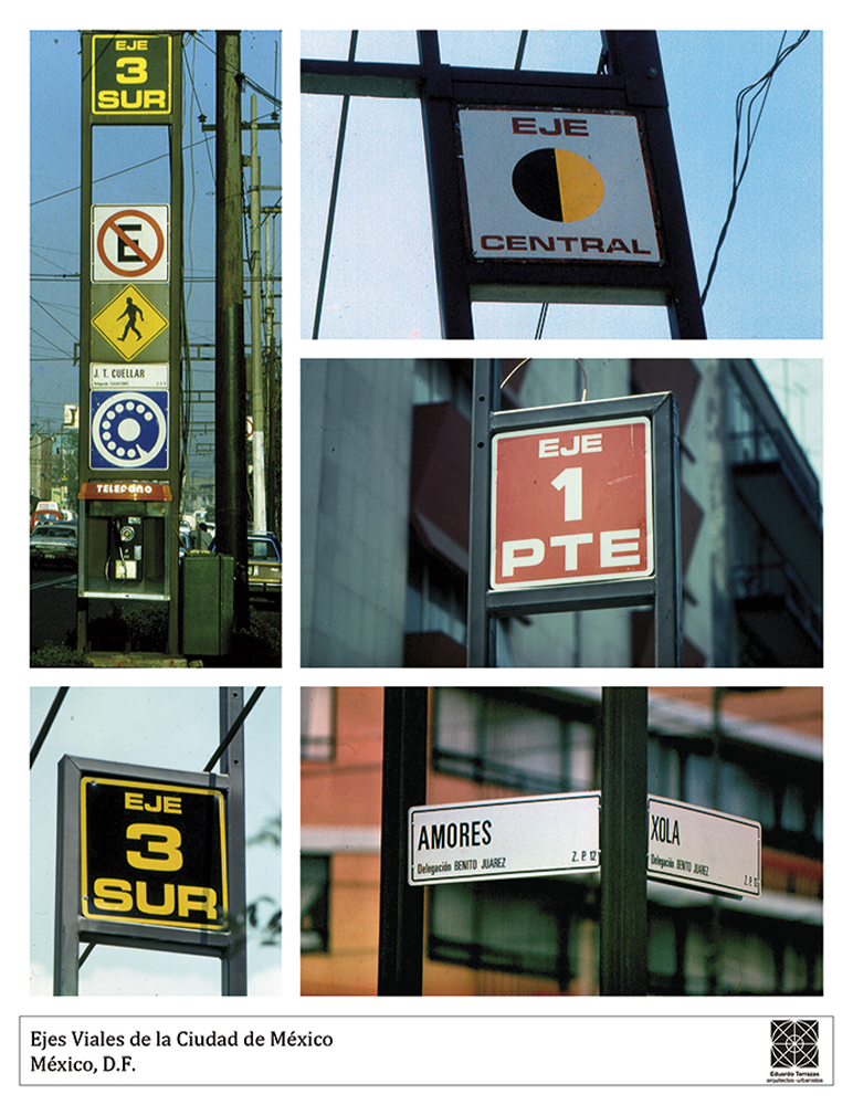 Eduardo Terrazas, Diseño de señalamientos de los Ejes viales del Distrito Federal (1978-79)
