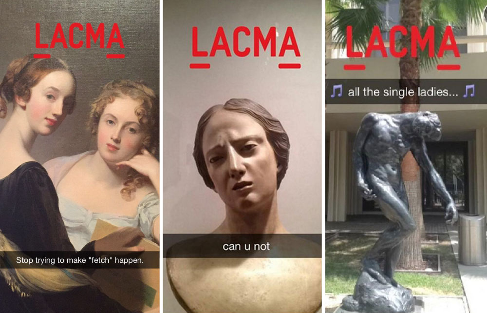 Snapchat de LACMA - Los Angeles County Museum of Art. Tomada de Tuiter