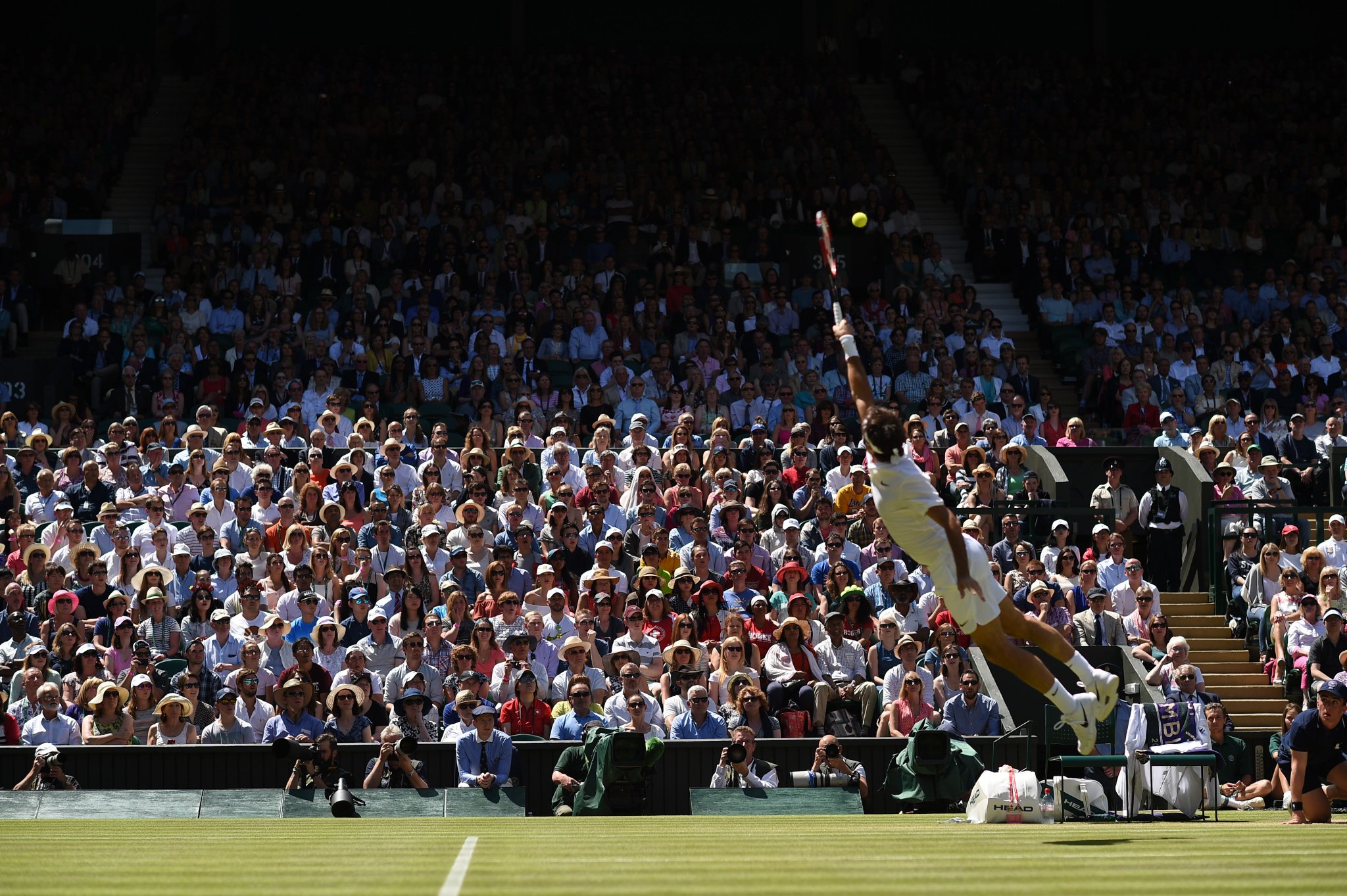 Roger Federer en el torneo de Wimbledon 2016. Cortesía del artista