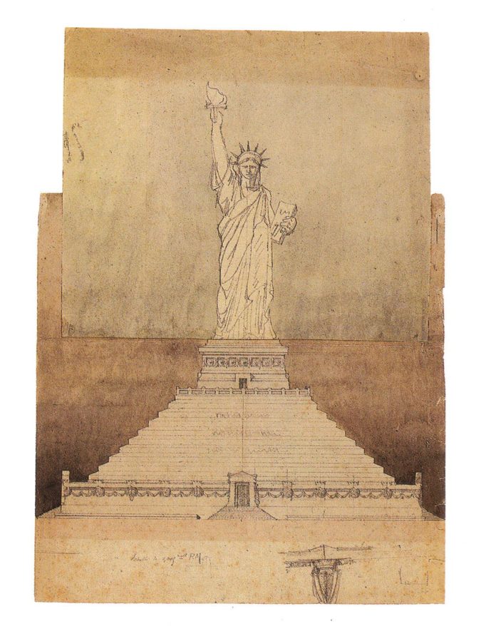 Colonia Libertad. Dibujo de Estatua de la Libertad. 